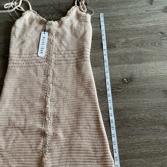 Olive & Oak Tan Ribbed Sundress Sleeveless Mini - Picture 3 of 6